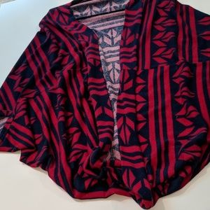 Oversized magenta and navy sweater. Size small